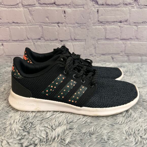 adidas Shoes - Adidas Cloudfoam QT Racer Shoes Black Coral Animal Print Women's Size 7
